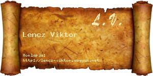 Lencz Viktor névjegykártya